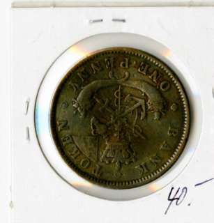 Canada Coin 1850 One Penny Token XF  