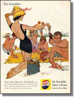 1959 Be Sociable   Have a Pepsi   Soft Drink Print Ad  