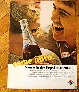 1964 Pepsi Cola Ad   Youre in the Pepsi Generation  