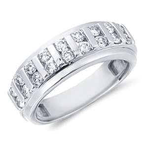   Diamond Mens Wedding Band Channel Set Round Cut Diamond Ring (1/2 cttw