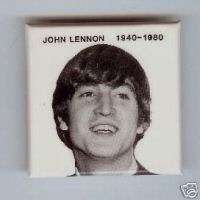 JOHN Lennon 1940 1980 2 in Square MEMORY pin 1980  