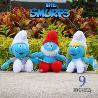   Plush Toy 3PCS Smurf Dolls 9 Smurfette Clumsy Papa Stuffed Animals