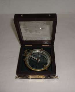   Compass + Magnifying Glass and With Wooden Glass Box Vintage  