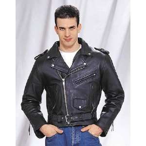  Mens Split Cowhide Leather Motorcycle Jacket W/ Z/O Lining 