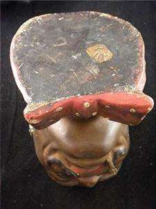 RARE Antique BLACK AMERICANA MAN HUMIDOR Tobacco JAR Smoking Figural 