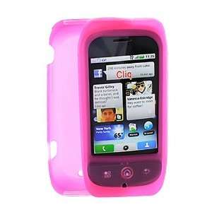  Silicone Cover   Motorola Android CLIQ   Hot Pink Cell 