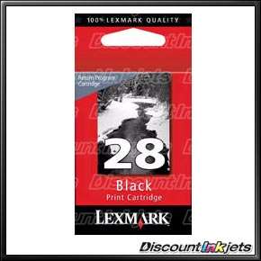 GENUINE Lexmark #28 18C1428 BLACK Printer Ink Cartridge X2550 X2500 