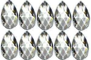 10 Drop Double Crystal Prisms CHANDELIER LOT clear  