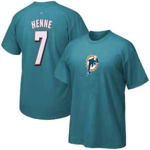  NFL Reebok Miami Dolphins #7 Chad Henne Aqua Player T 