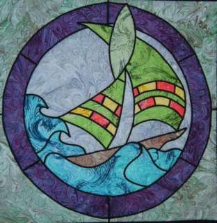 SAILBOAT ~~ Pattern / Stained Glass Quilt  