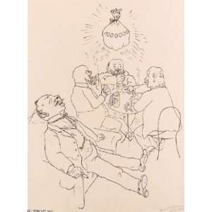   paintings   George Grosz   24 x 32 inches   Union officials at work