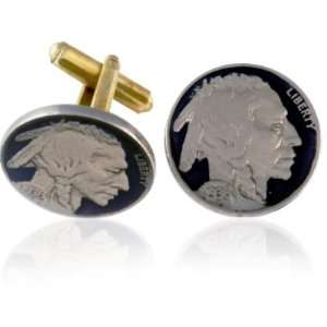  Old Buffalo Nickel Head Coin Cuff Links CLC CL104 Jewelry