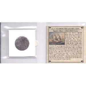 Spanish Silver 2 Reales El Cazador Shipwreck Coin with Certificate and 