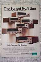 SANSUI STEREO RECEIVERS TURNTABLE VINTAGE ADS 1975  
