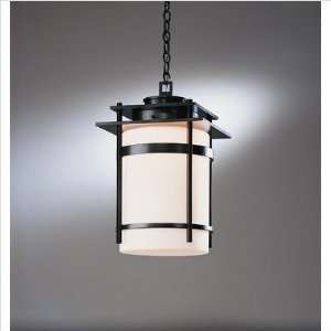  Banded Outdoor Hanging Lantern Finish Opaque Brushed Steel, Shade 