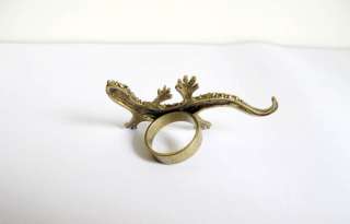 Wow new Vintage Lizard cocktail ring amazing gift 7  
