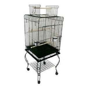  New Parrot Bird Cage Plays W/Stand On Wheels *Black 
