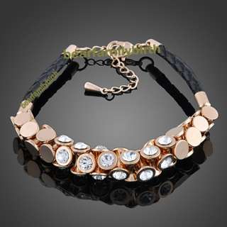 18K rose gold GP swarovski crystal Fresh bracelet 398  