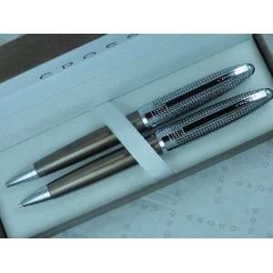   Brown and Diamond Cut Etched Pen Pencil Set