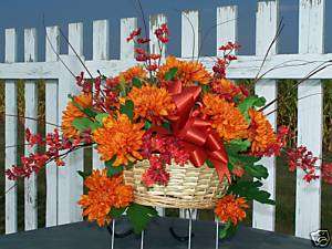 Dads Orange Silk Tombstone Saddle Cemetery Fathers Grave Stone Topper 