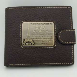 Mens Brown Coffee Genuine Real Cowhide Leather BiFold Wallet Purse Id 