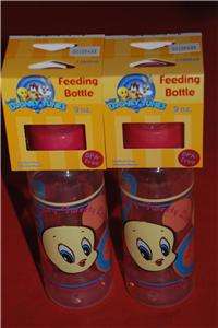 NEW BABY LOONEY TUNES 2 INFANT BOTTLES TWEETY RED TWINS  