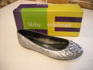 Libby Edelman Silver GREY SEQUINS Andes BALLET FLATS 11  
