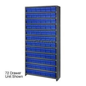  Closed Shelving Drawer Unit   36x12x75   36 Drawers Blue 