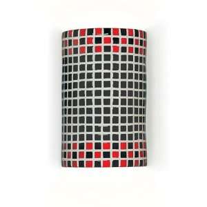  A19 M20309 RB Checkers Wall Sconce Red and Black