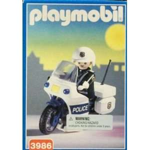  Playmobil Police Series Policeman with Motorcycle Toys 