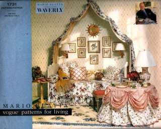 Sewing Pattern Vogue 1731 Mario Buatta Wall Drape Bed Cover Table 