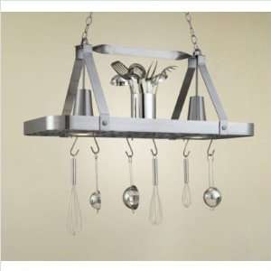 Sterling Rectangular Pot Rack with 2 Lights Finish Accent 