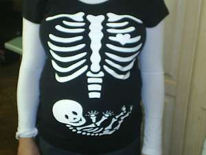 Maternity Haloween Costume Skeleton Mommy Shirt Decal  