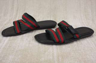   Green Red Signature Web Mens Velcro Sandals Slides 12 G 13 D  