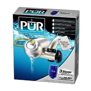  PUR 3 Stage Faucet Mount   Horizontal (Brushed Stainless 