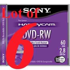 PACK SONY DMW60 Handycam DISC 8CM DVD RW 60 Min DISCS  
