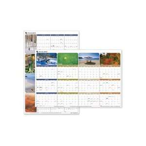   quarterly projects. Dated wall calendar features a laminated write on