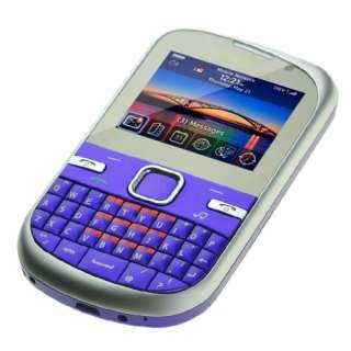   Sim Quad Bands Analog TV Qwerty Keyboard Cell Phone D50 Purple  