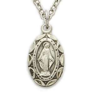 Sterling Silver Baby Miraculous Medal Christian Jewelry Baptism Gifts 