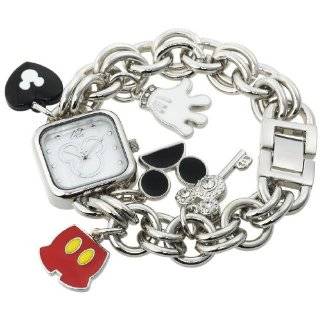   Womens MK2059 Mickey Mouse Mother of Pearl Dial Charm Bracelet Watch