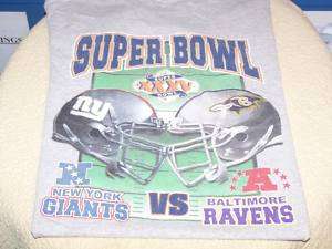 Super Bowl XXXV Giants vs Ravens Dueling Helmet T Shirt  