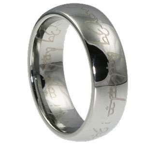    7mm Engraved Tungsten Ring   13.0 Mens Tungsten Ring Jewelry
