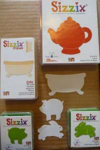 EUC Sizzix Dies   Bunny Pig Bath Tub Tea Pot U PICK  