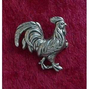  Strutting Rooster Pin or Brooch   Solid Pewter Everything 
