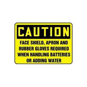  CAUTION FACE SHIELD, APRON AND RUBBER GLOVES REQUIRED WHEN 