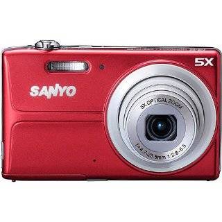 sanyo 14mp digital camera w 5x optical zoom 3 lcd display red color