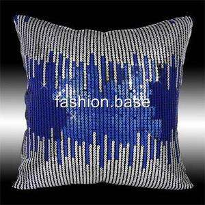   SILVER BLUE SEQUINS DECORATIVE THROW PILLOW CASES CUSHION COVERS 16