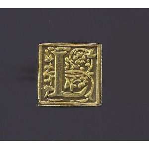  Initial Wax Seal Stamp  Square Filigree Font   Letter L 