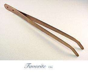 CURVED COPPER TWEEZERS/TONGS for JEWELRY PICKLING 9  