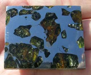 Translucent Esquel Pallasite Meteorite   Etched on 1 side, Polished on 